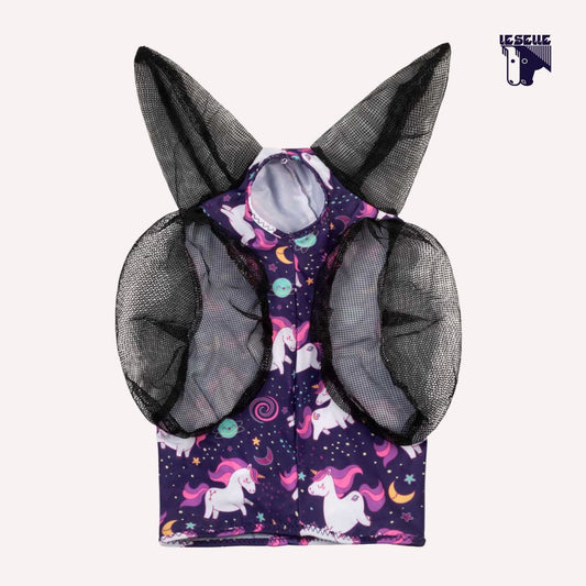 MASCHERA ANTI MOSCHE CON RETINA COPRIORECCHIE PROTECH - UNICORNI NELLO SPAZIO