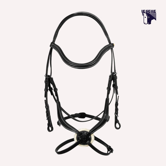 TESTIERA MODELLO MEXICAN IN CUOIO EQUESTRO - NERO