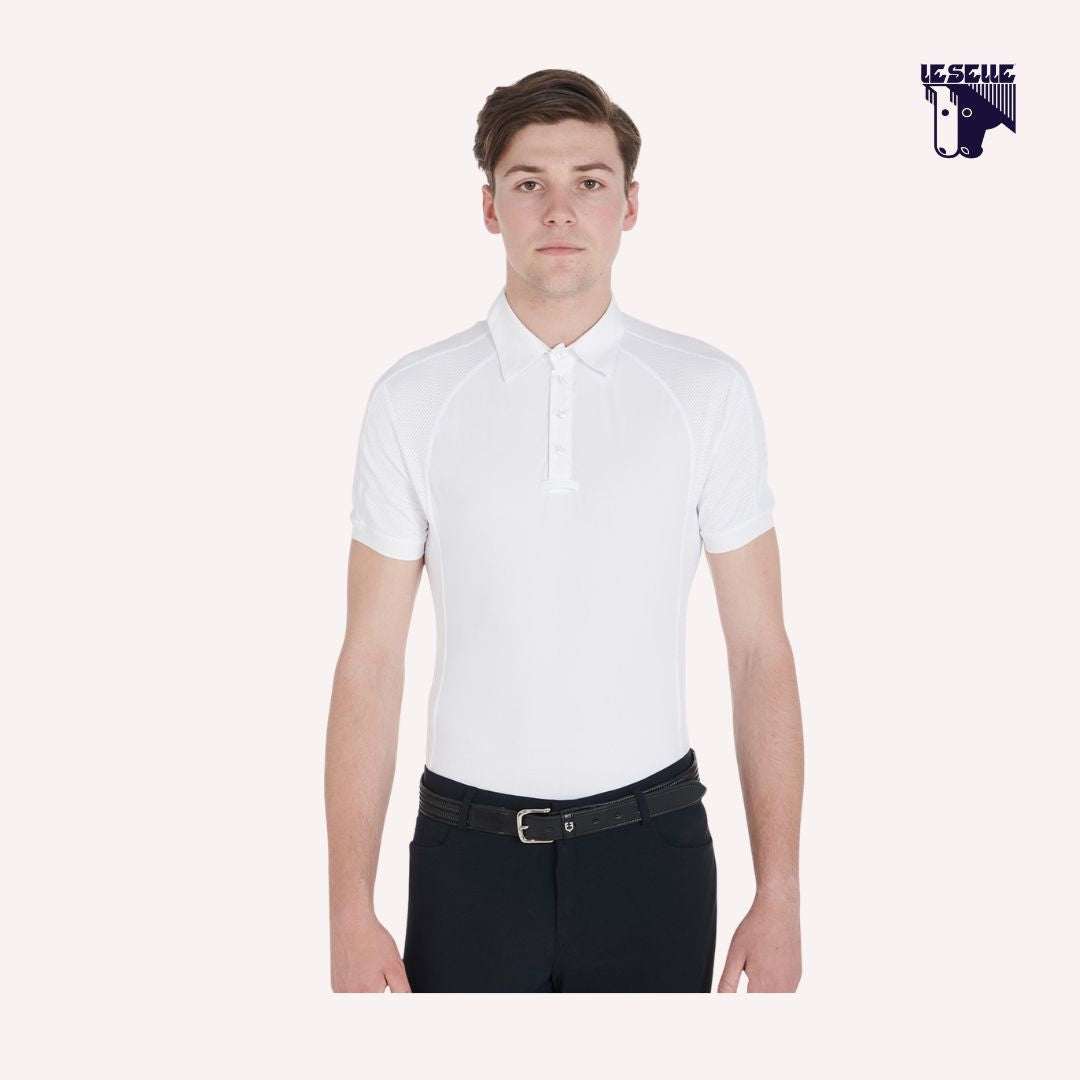 POLO SLIM FIT EQUESTRO - BIANCO