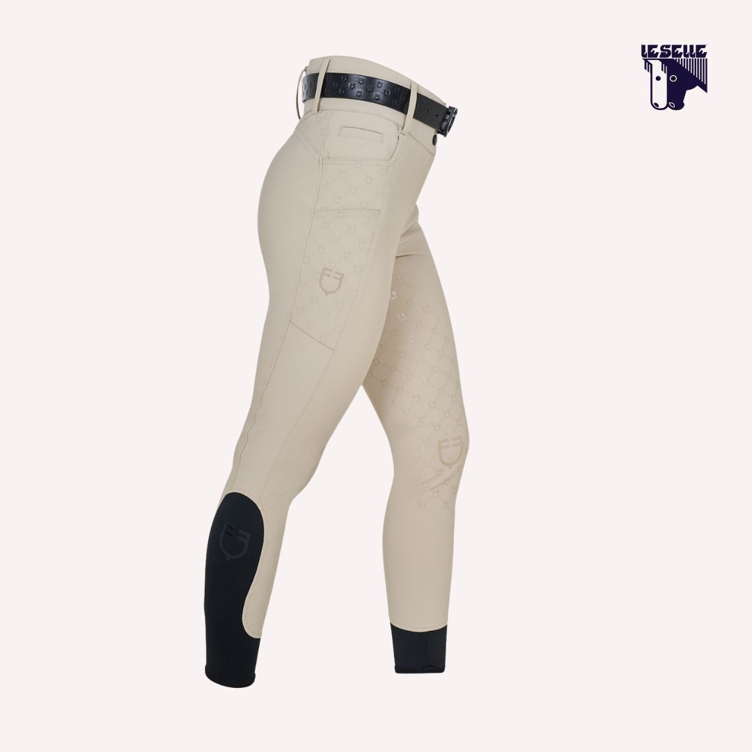 PANTALONI  EQUESTRO MONOGRAM A VITA ALTA - BEIGE