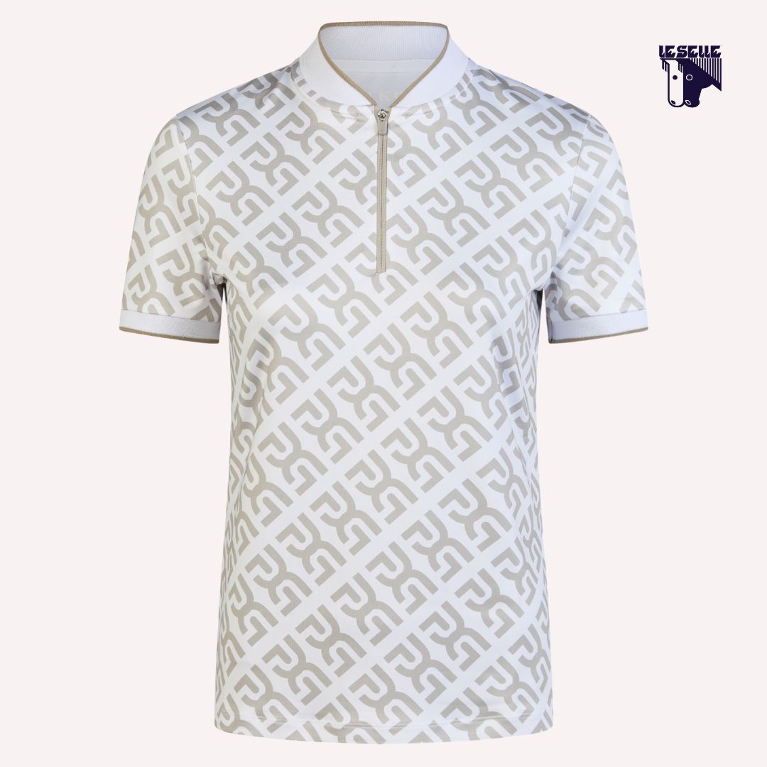 POLO MEZZA MANICA PIKEUR - BIANCO/BEIGE