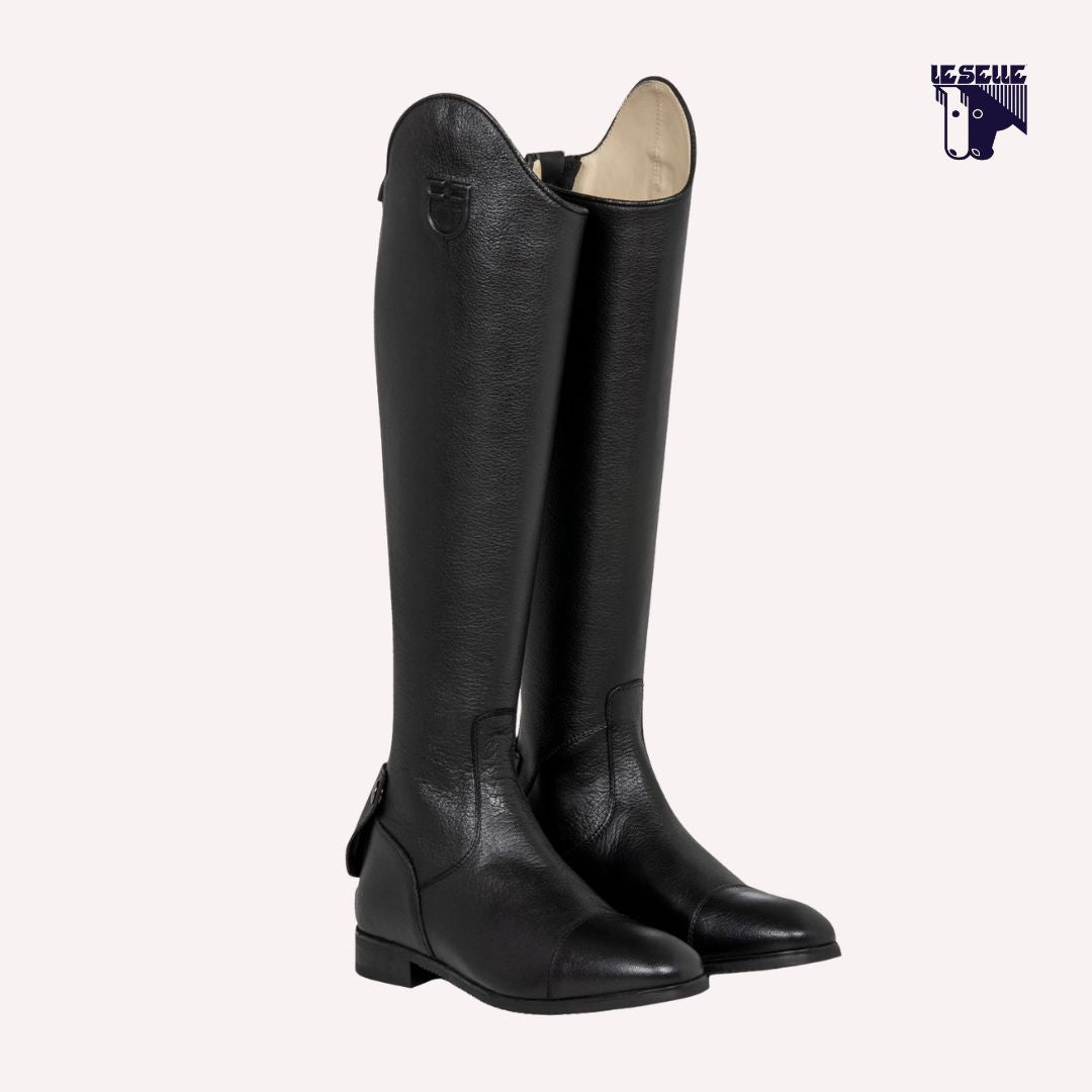 STIVALI UNISEX IN PELLE DI VITELLO ZIP POSTERIORE EQUESTRO - NERO