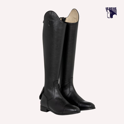 STIVALI UNISEX IN PELLE DI VITELLO ZIP POSTERIORE EQUESTRO - NERO