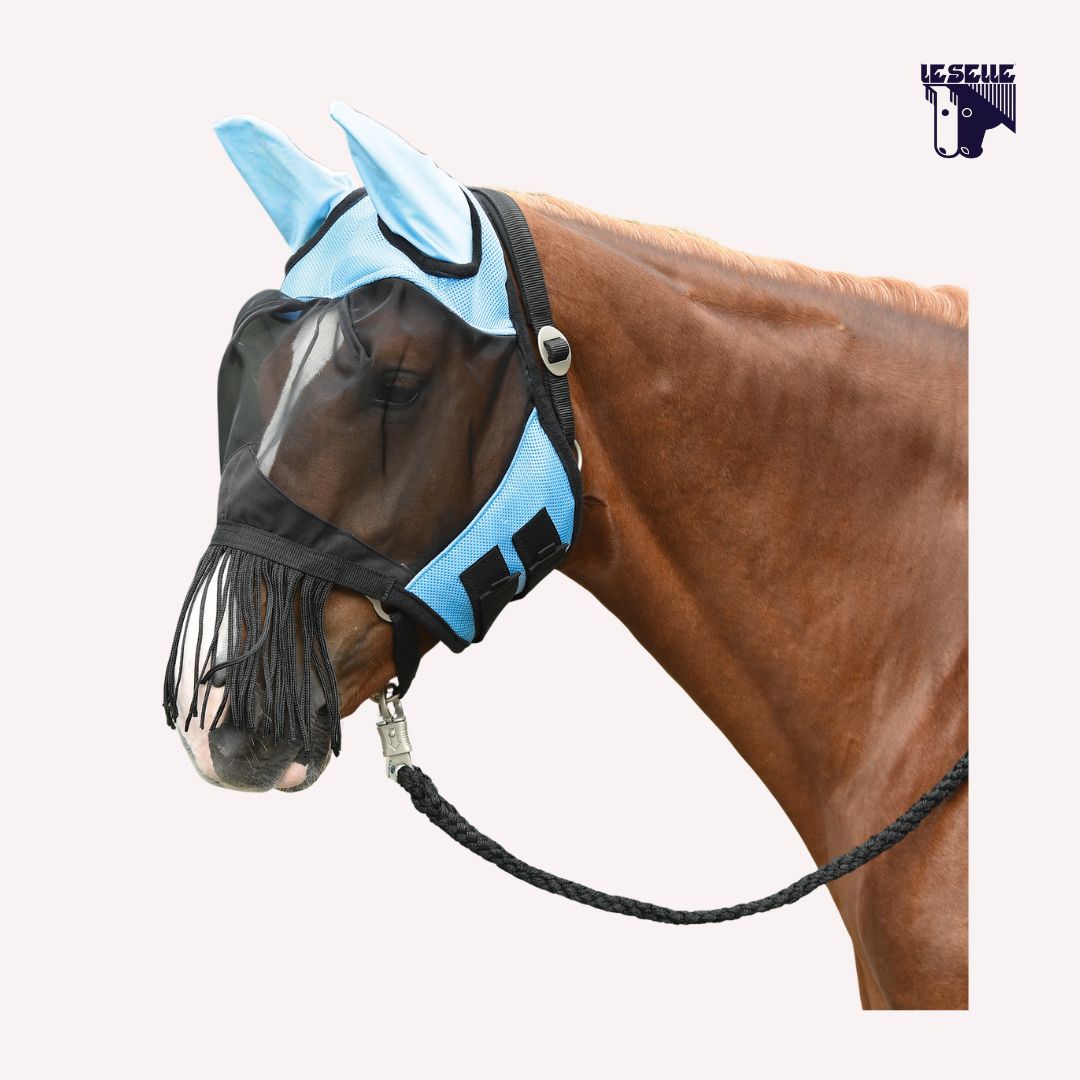 MASCHERA ANTIMOSCHE FRANGE BUSSE - AZZURRO