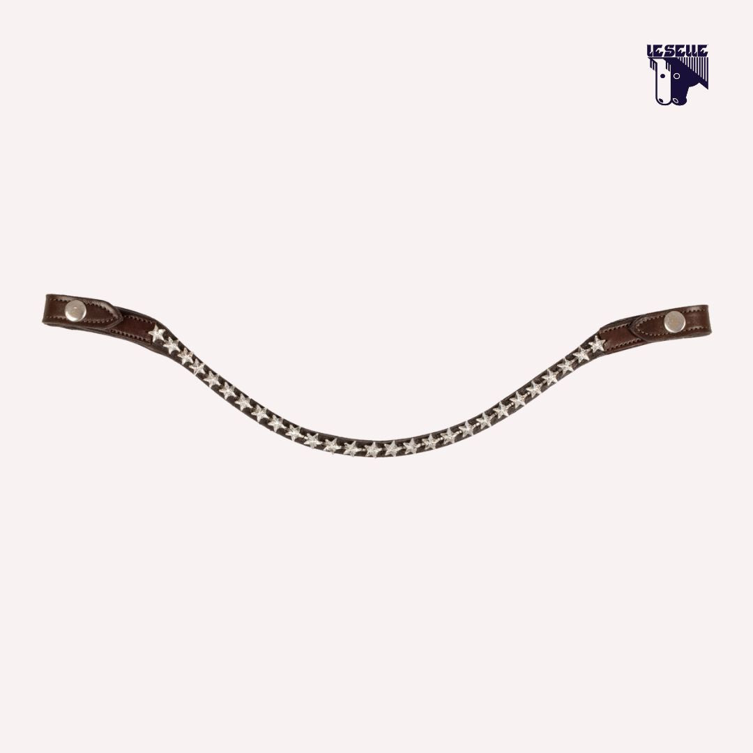 FRONTALINO MARRONE ACAVALLO STAR - BIANCO
