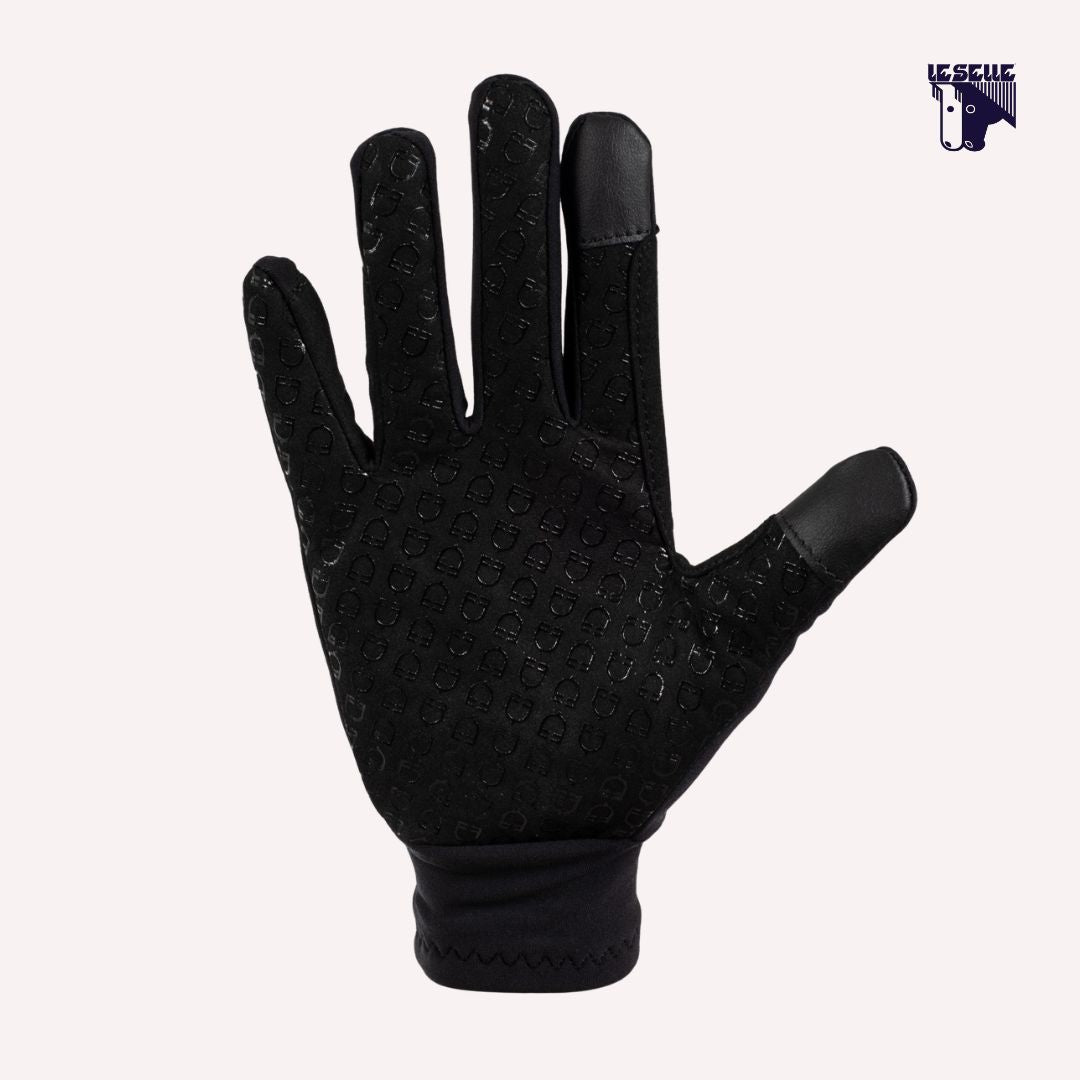 GUANTI UNISEX IN TESSUTO FELPATO EQUESTRO - NERO