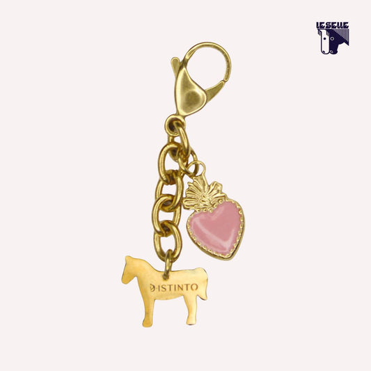 LUCKY CHARM CON CUORE SACRO DISTINTO - ROSA