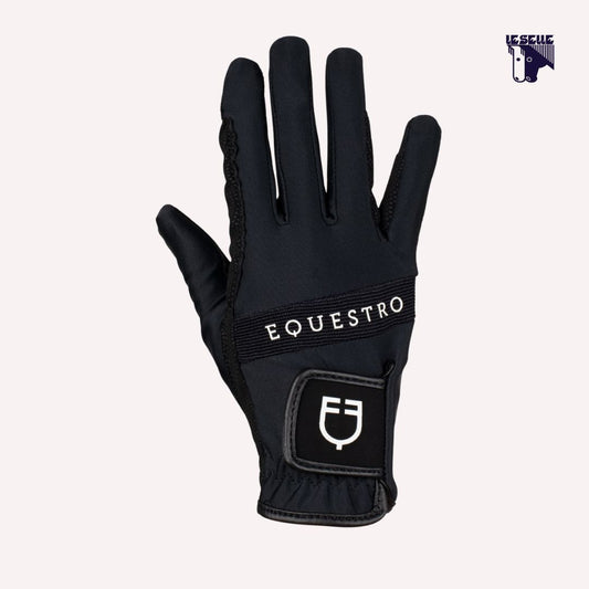 GUANTI UNISEX IN TESSUTO TECNICO EQUESTRO - NERO