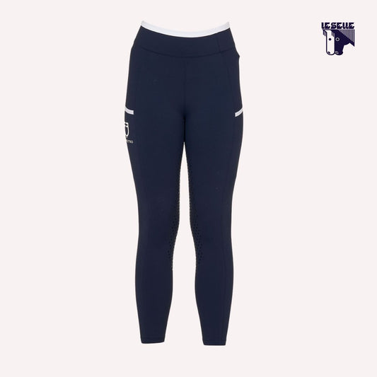LEGGINGS BAMBINA CON DECORAZIONI FLOREALI EQUESTRO - BLU