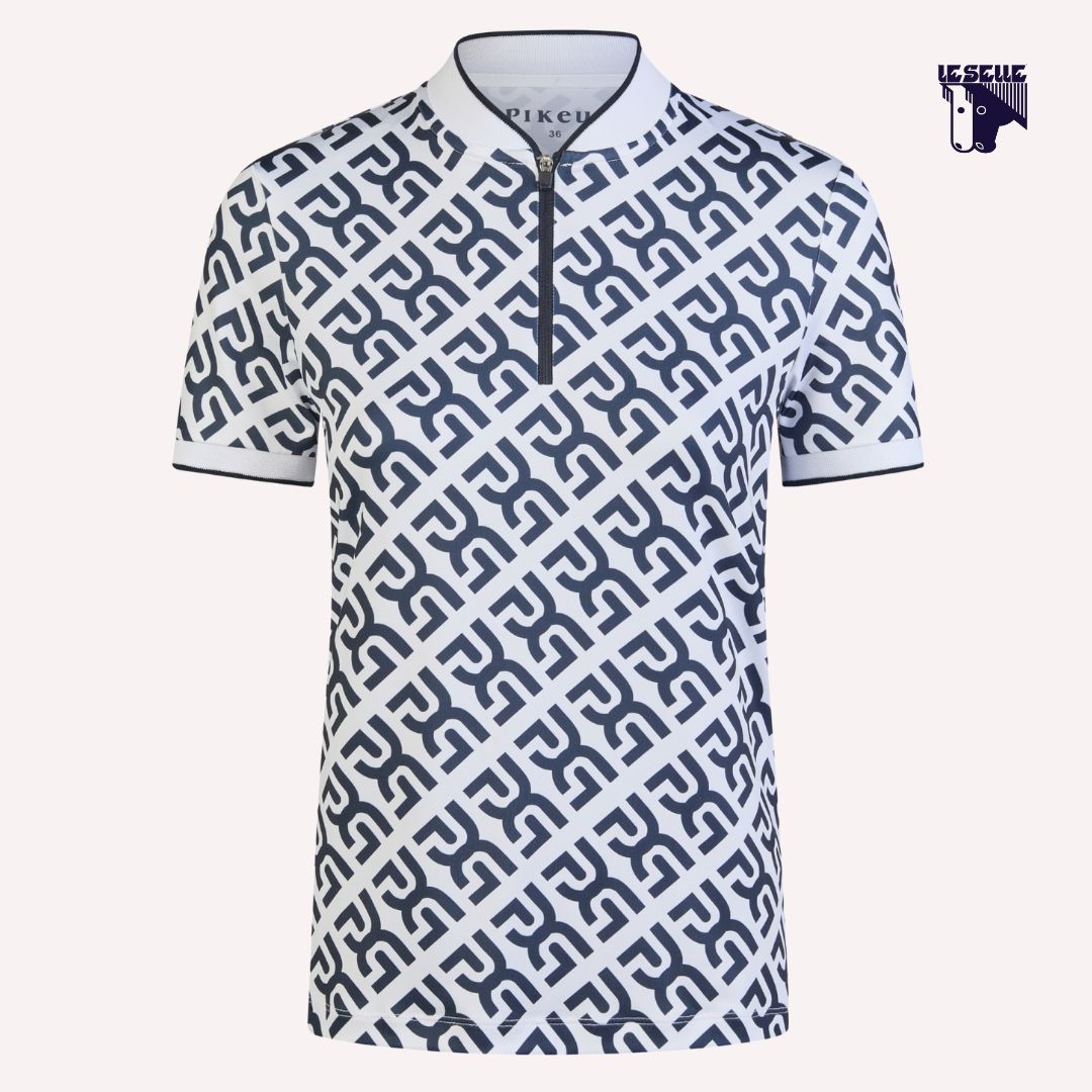 POLO MEZZA MANICA PIKEUR - BIANCO/BLU
