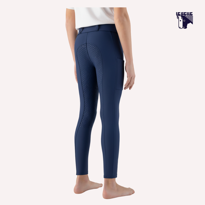 LEGGINGS UNISEX EQUILINE CUNIX - NAVY PEONY