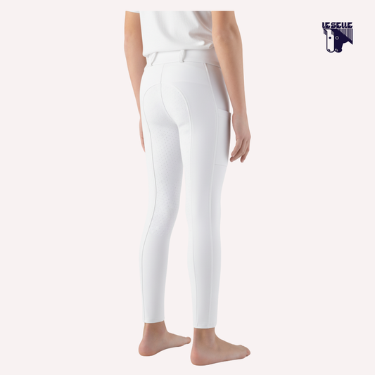 LEGGINGS UNISEX EQUILINE CUNIX - BIANCO