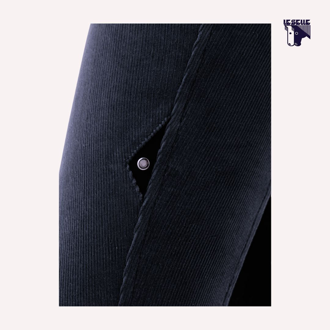 PANTALONI IN VELLUTO EQUILINE EDINAEF - BLU NOTTE