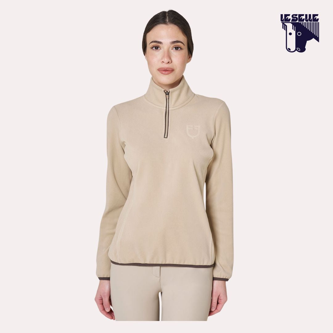 TRAINING TOP EQUESTRO FLEECE - BEIGE