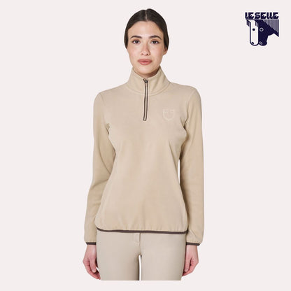 TRAINING TOP EQUESTRO FLEECE - BEIGE