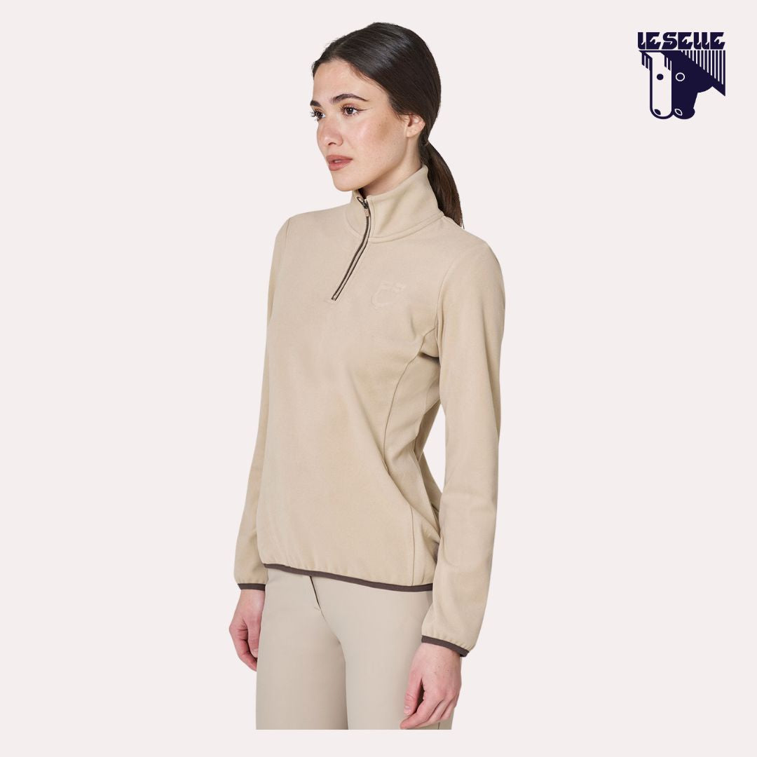 TRAINING TOP EQUESTRO FLEECE - BEIGE