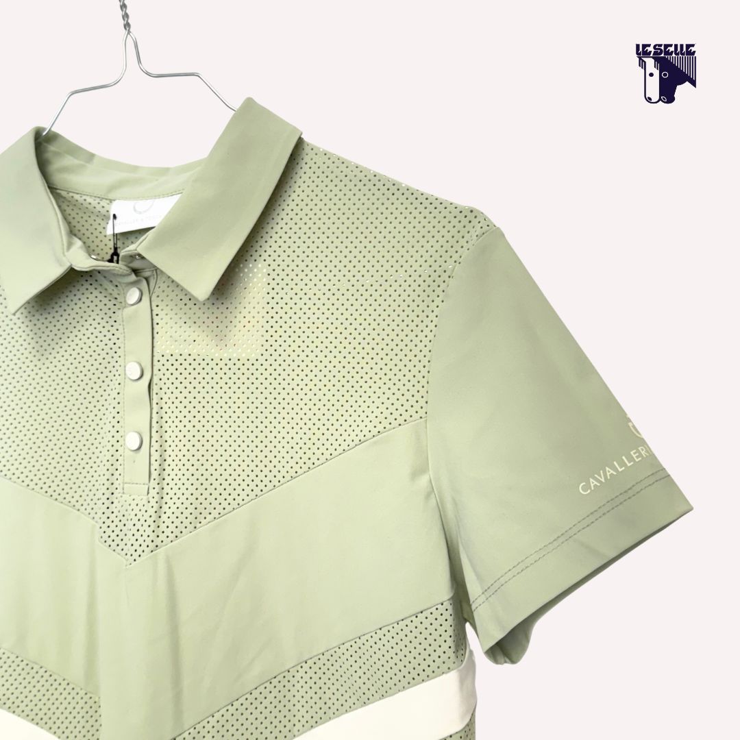 POLO CAVALLERIA TOSCANA PERFORATED JERSEY PISTACHIO