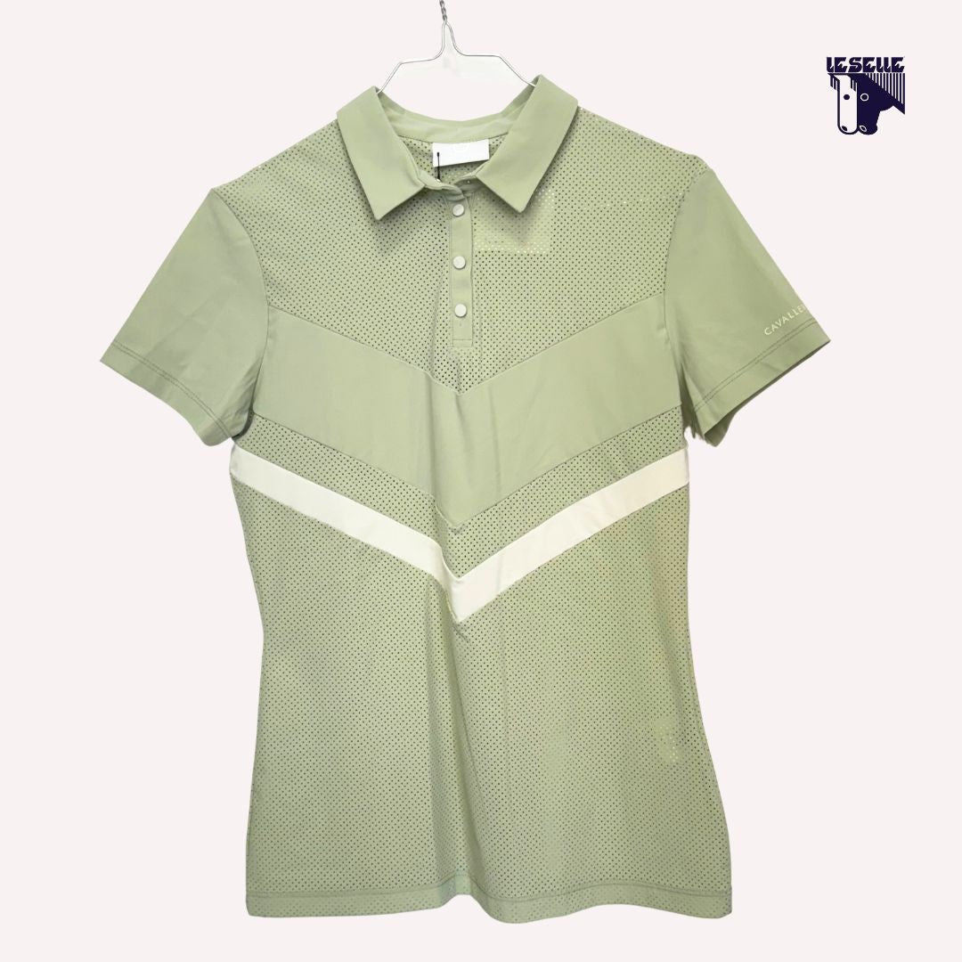 POLO CAVALLERIA TOSCANA PERFORATED JERSEY PISTACHIO