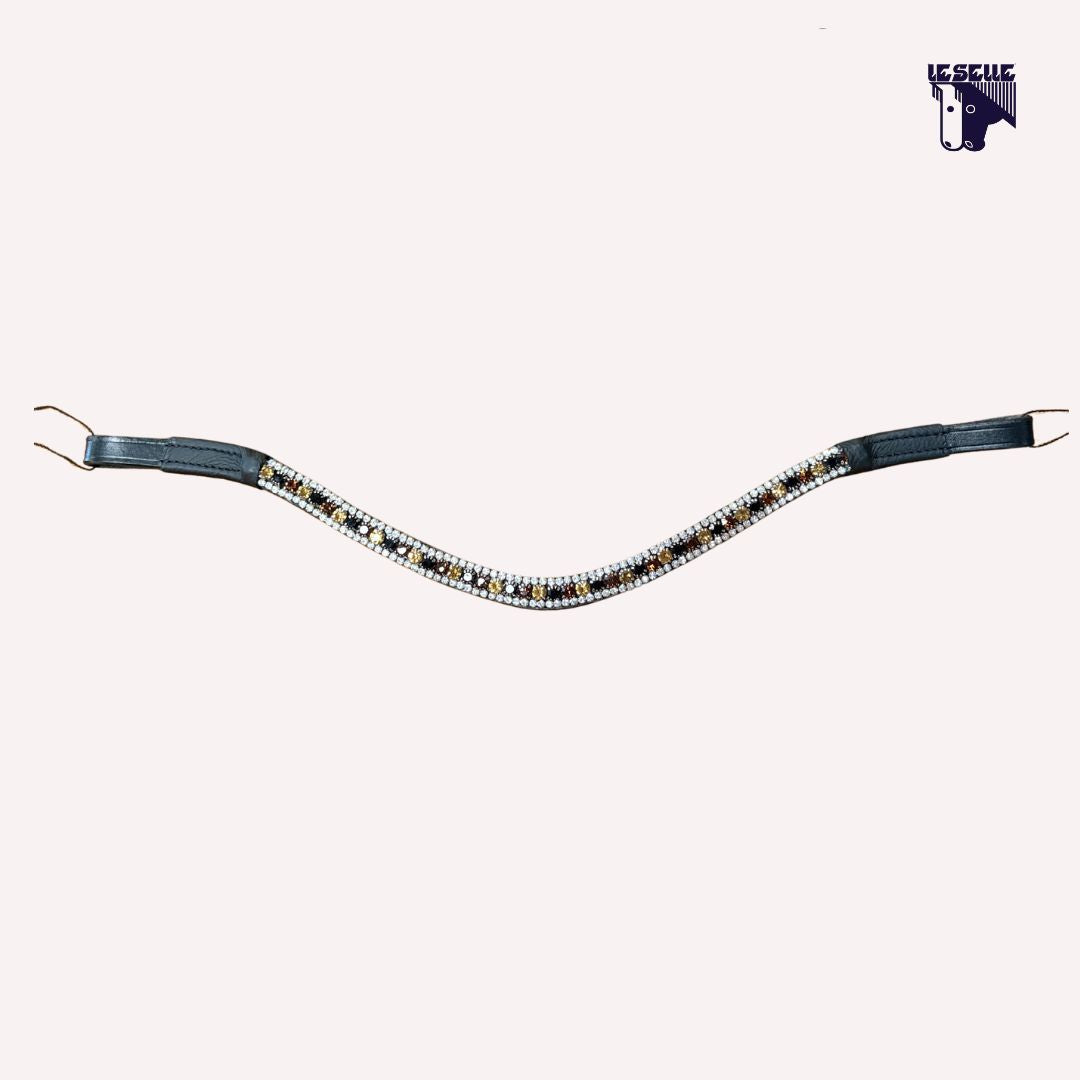 FRONTALINO SILVERLINE TACK - BIANCO E MARRONE