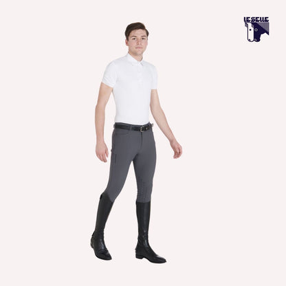 PANTALONI UOMO SLIM FIT CON GRIP AL GINOCCHIO EQUESTRO - GRIGIO