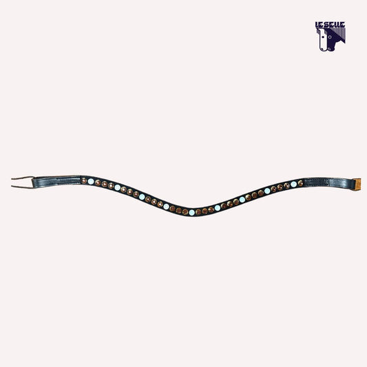 FRONTALINO SILVERLINE TACK - BIANCO E MARRONE