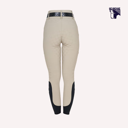 PANTALONI  EQUESTRO MONOGRAM A VITA ALTA - BEIGE