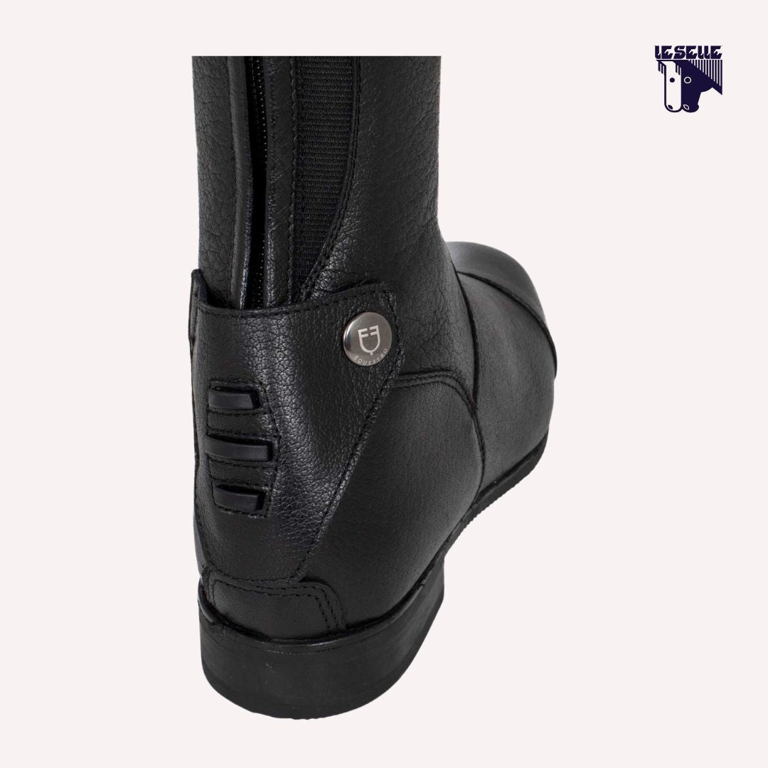 STIVALI UNISEX IN PELLE DI VITELLO ZIP POSTERIORE EQUESTRO - NERO