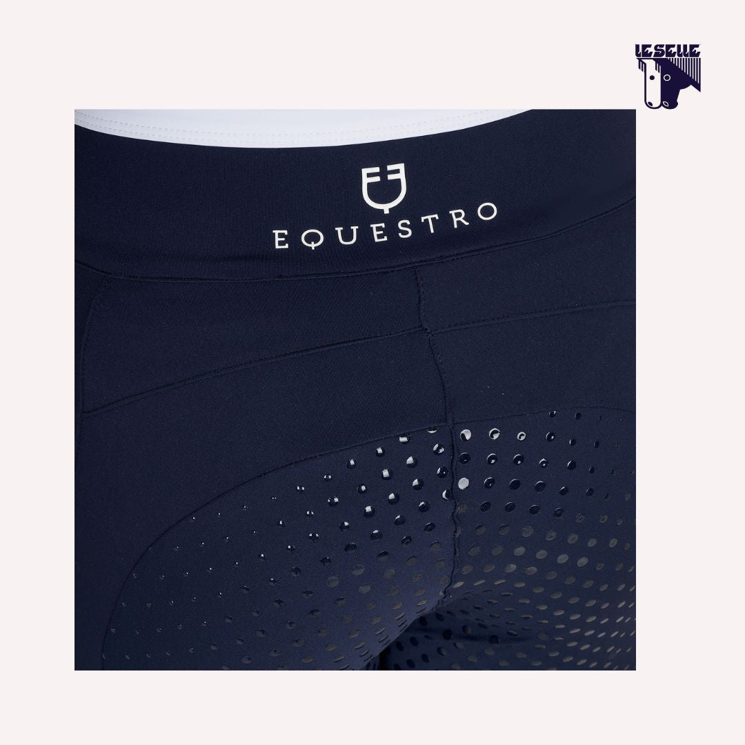 LEGGINGS BAMBINA CON DECORAZIONI FLOREALI EQUESTRO - BLU