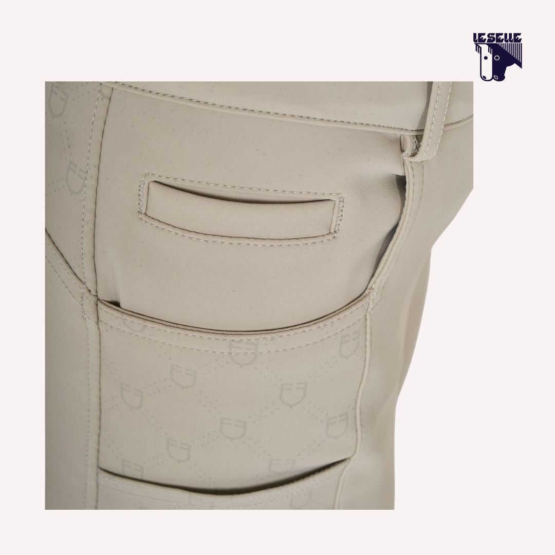 PANTALONI  EQUESTRO MONOGRAM A VITA ALTA - BEIGE