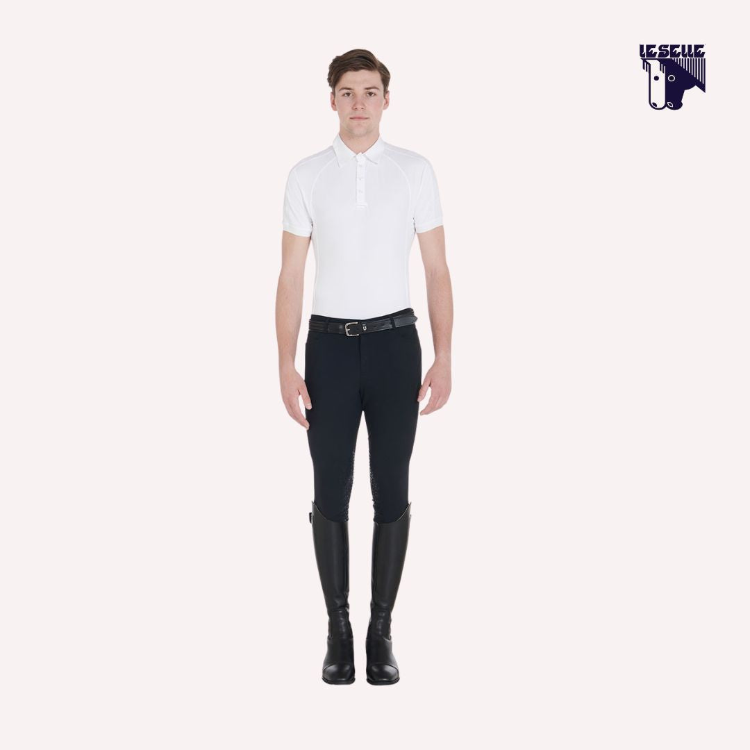 POLO SLIM FIT EQUESTRO - BIANCO