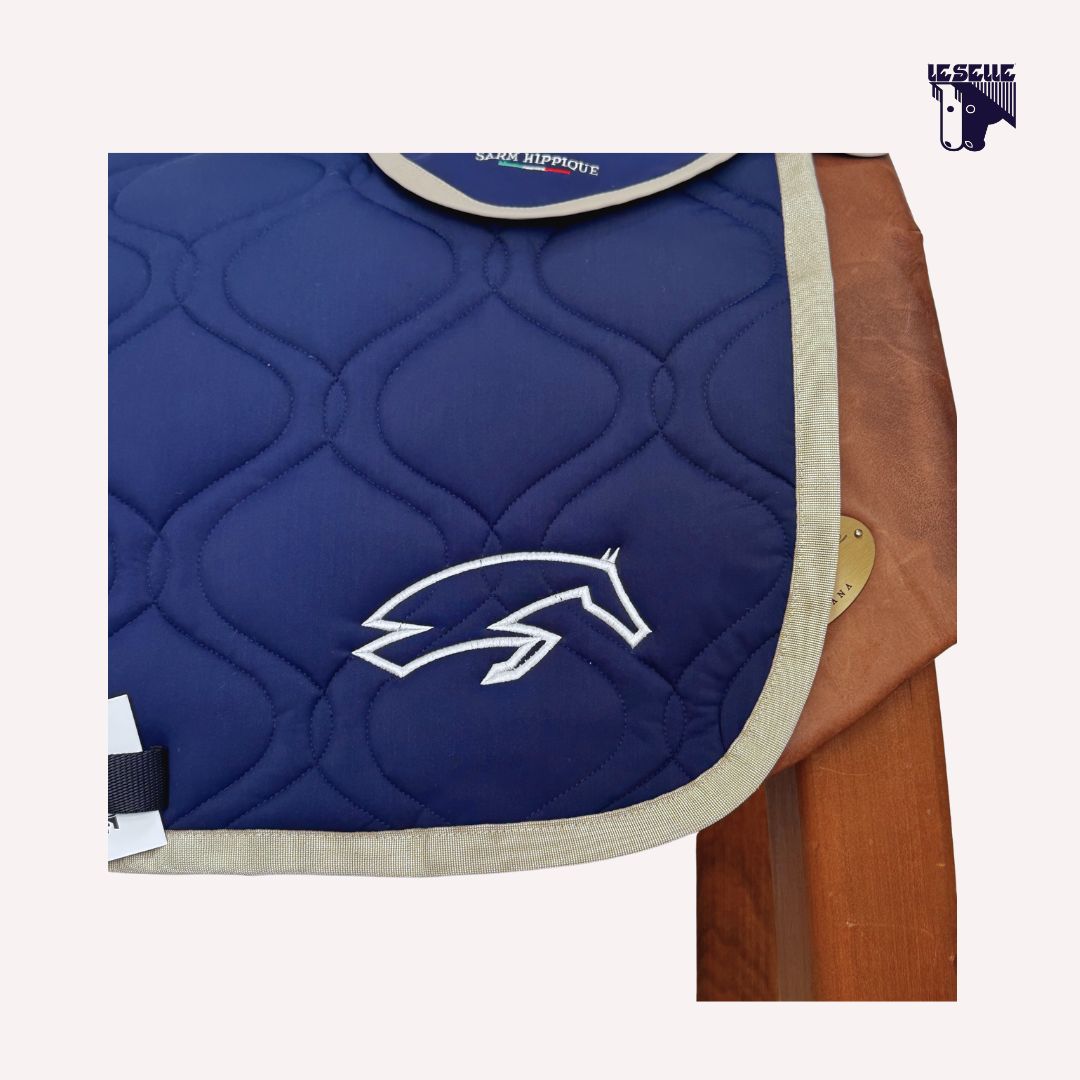 SARM HIPPIQUE SADDLE PAD AND HAT - BORDEAUX AND CREAM