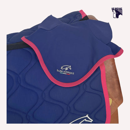 SARM HIPPIQUE SADDLE PAD AND HAT - BORDEAUX AND CREAM