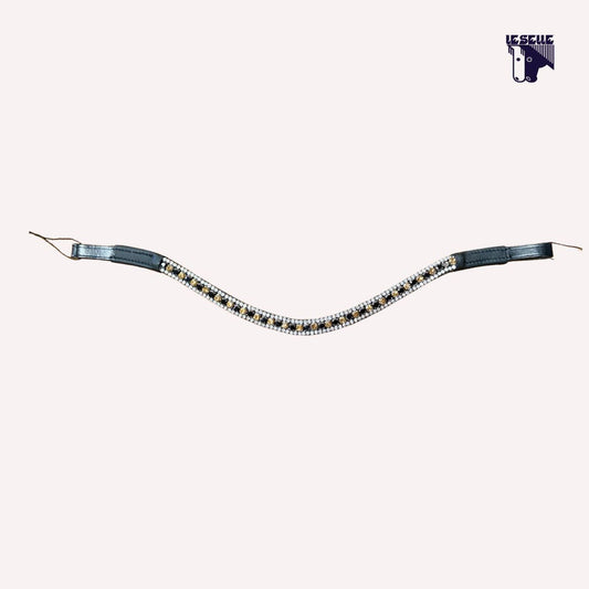 FRONTALINO SILVERLINE TACK - CHAMPAGNE E NERO