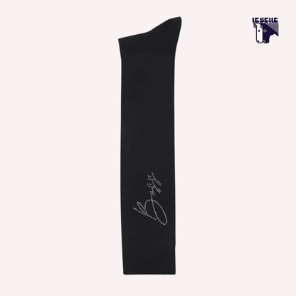 CALZINI SALLY CON LOGO IN CRISTALLI BOSS EQUESTRIAN - NERO
