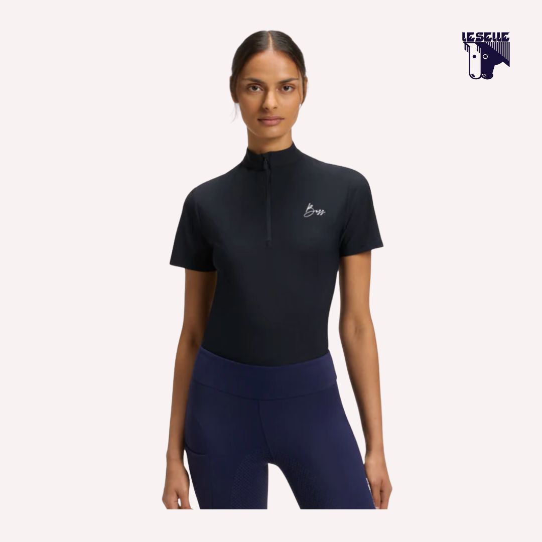 TRAINING TOP MEZZA MANICA RENEE BOSS EQUESTRIAN - NERO