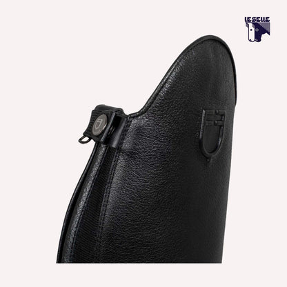 STIVALI UNISEX IN PELLE DI VITELLO ZIP POSTERIORE EQUESTRO - NERO