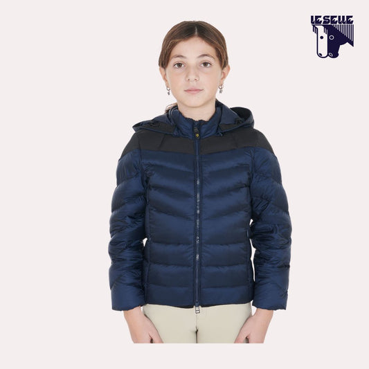 PIUMINO CON CAPPUCCIO REMOVIBILE EQUESTRO - BLU