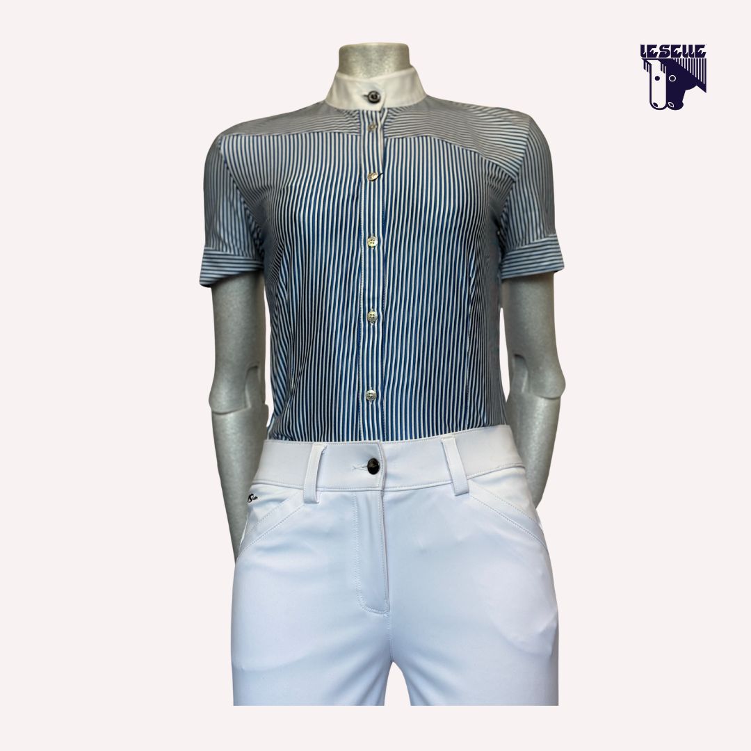 CAMICIA MEZZA MANICA ANIMO - AZZURRO/BIANCO