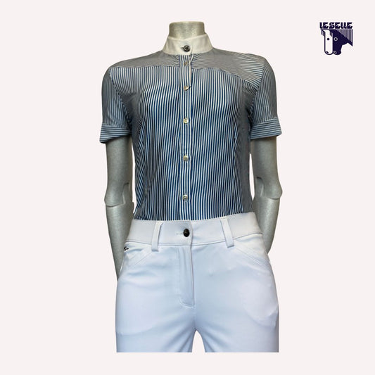 CAMICIA DA COMPETIZIONE MEZZA MANICA ANIMO - AZZURRO/BIANCO
