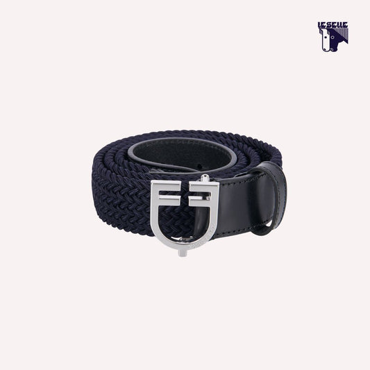 CINTURA EQUESTRO INTRECCIATA - BLU