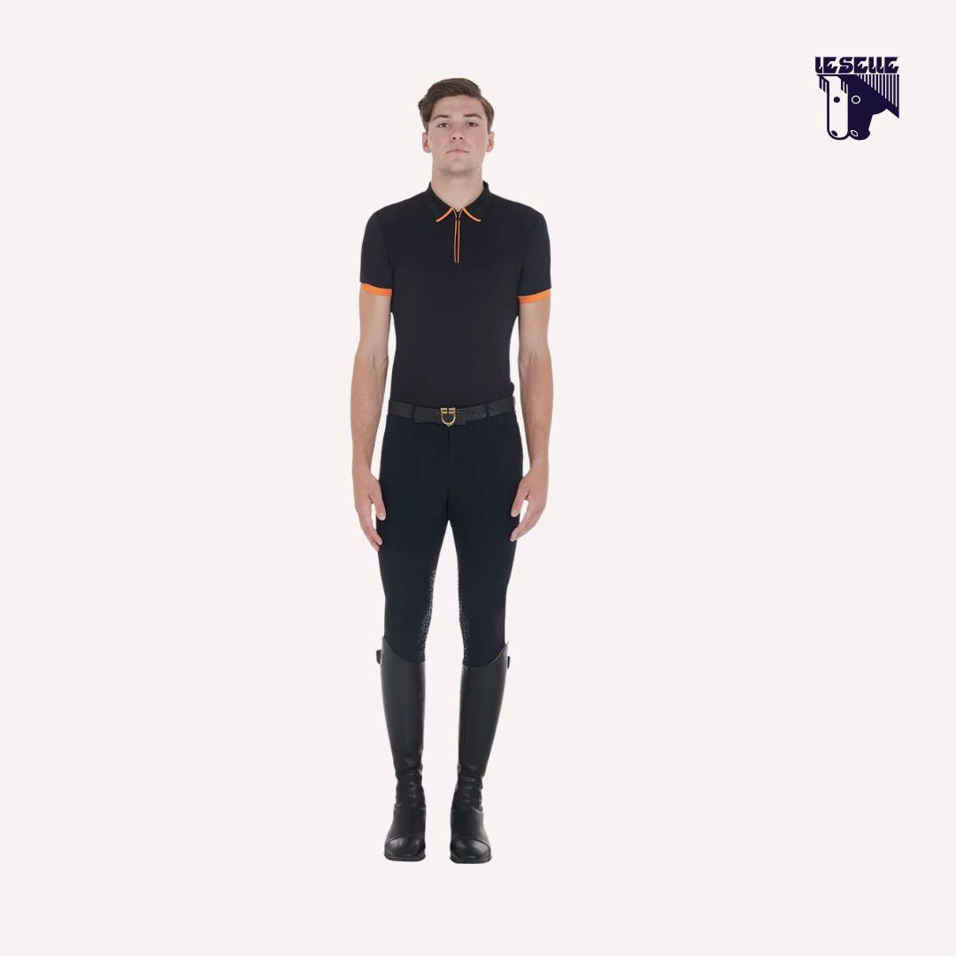 POLO UOMO SLIM FIT EQUESTRO - NERO