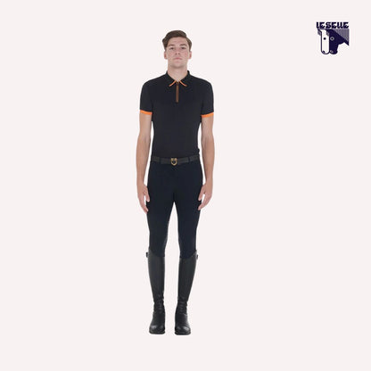 POLO UOMO SLIM FIT EQUESTRO - NERO