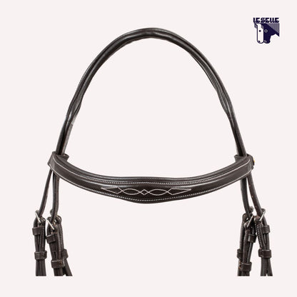 TESTIERA EQUESTRO RICAMI - MARRONE