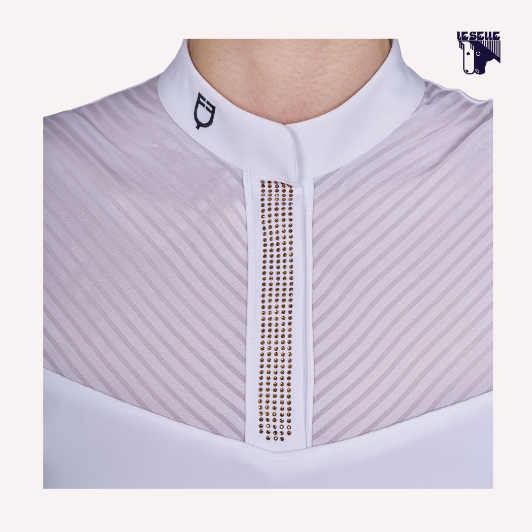 POLO DA CONCORSO MANICHE CORTE EQUESTRO - BIANCO