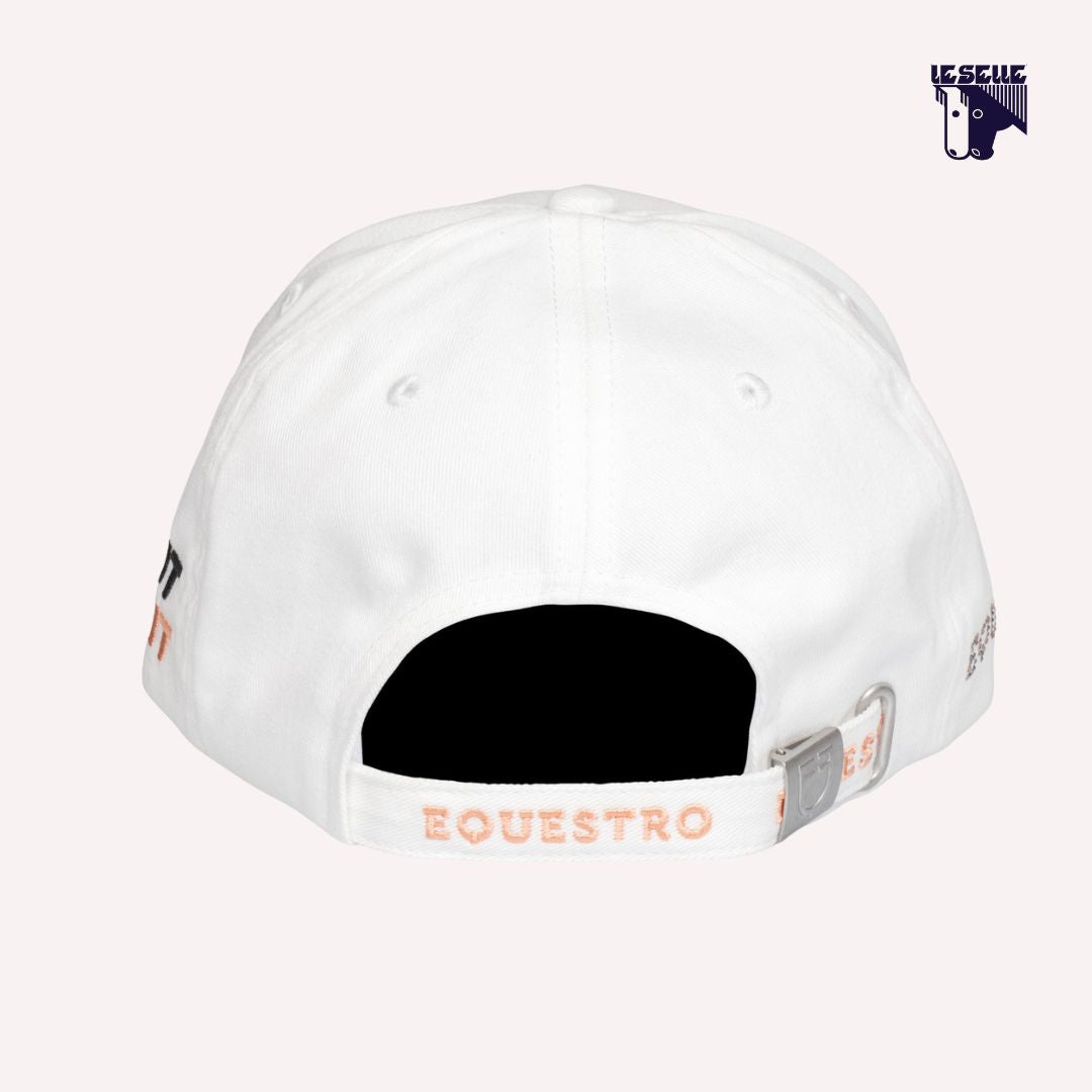 CAPPELLO BASEBALL CON LOGO IN STRASS EQUESTRO - BIANCO