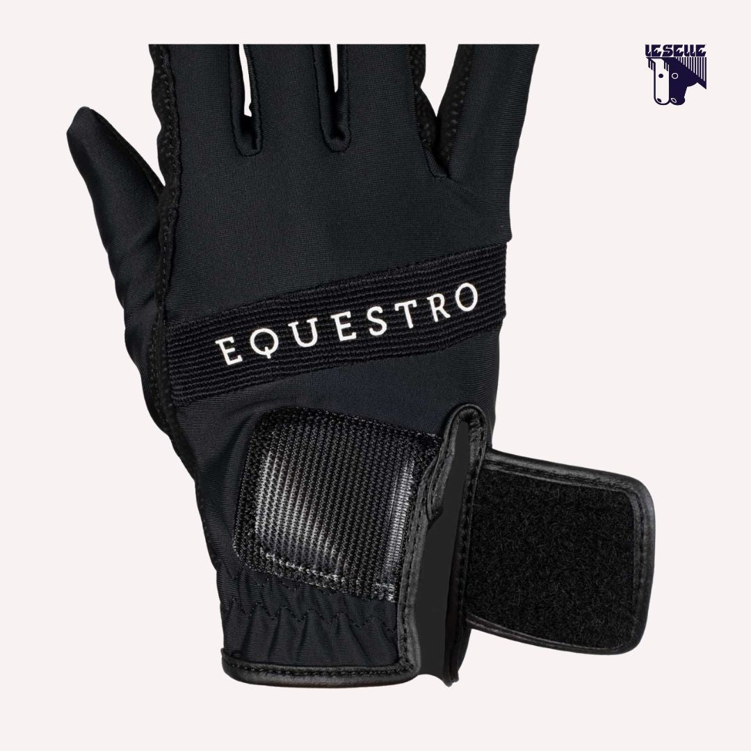 GUANTI UNISEX IN TESSUTO TECNICO EQUESTRO - NERO