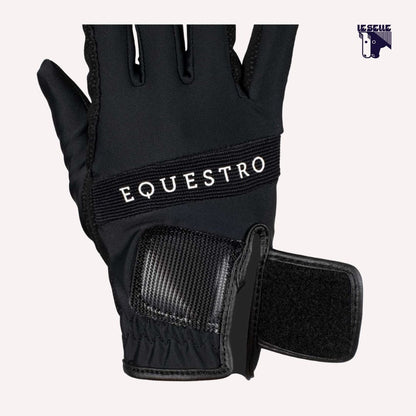 GUANTI UNISEX IN TESSUTO TECNICO EQUESTRO - NERO