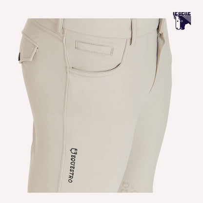 PANTALONI SLIM FIT IN TESSUTO TECNICO BIELASTICO EQUESTRO - BEIGE