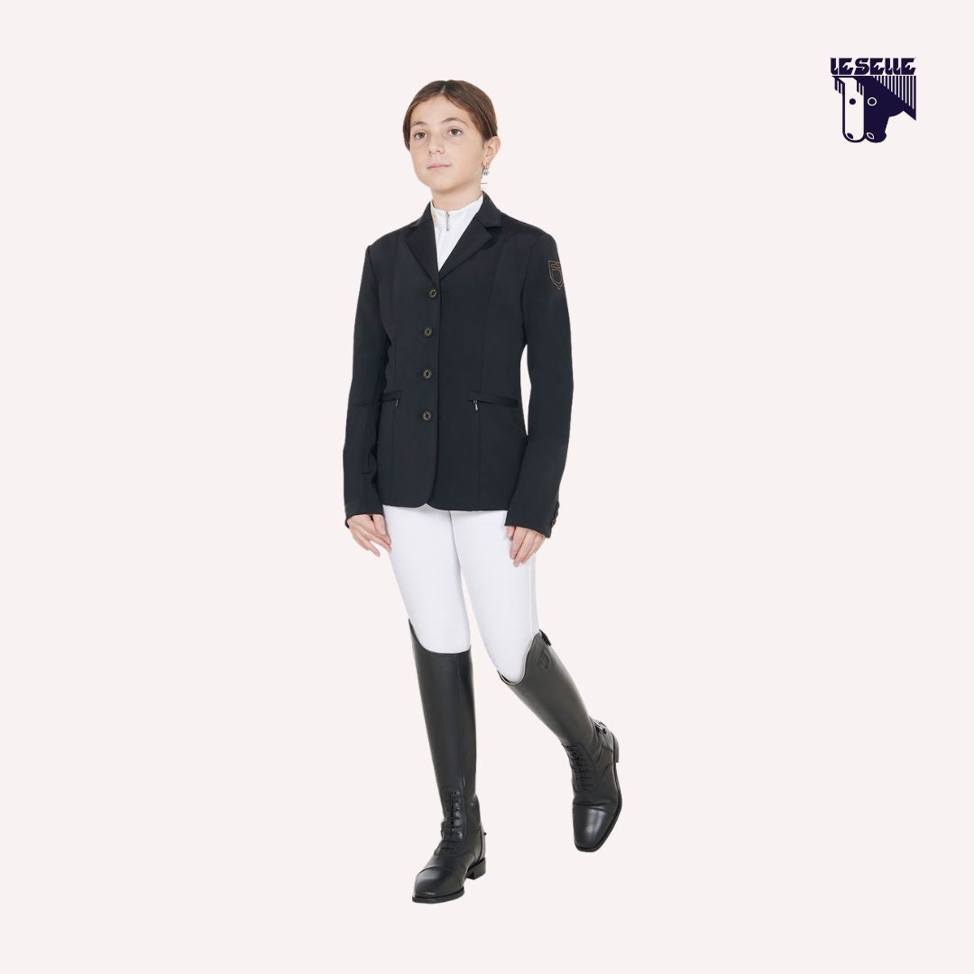 GIACCA DA GARA SLIM FIT QUATTRO BOTTONI EQUESTRO - NERO