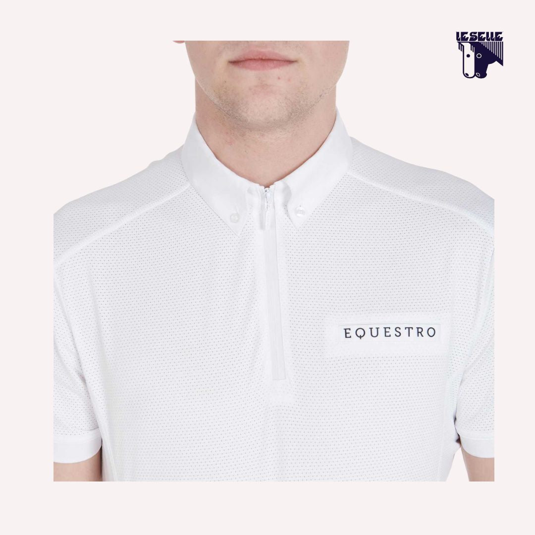 POLO UOMO SLIM FIT DA CONCORSO EQUESTRO - BIANCO